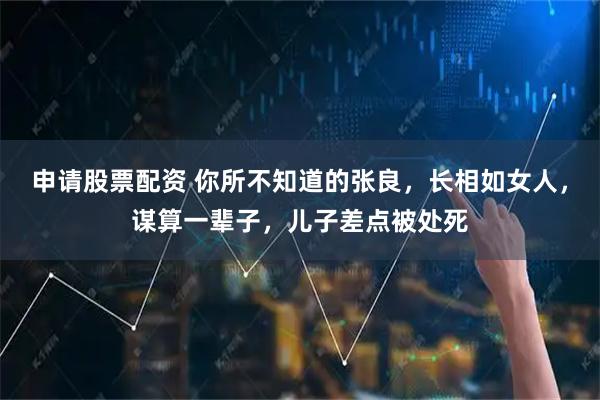 申请股票配资 你所不知道的张良，长相如女人，谋算一辈子，儿子差点被处死